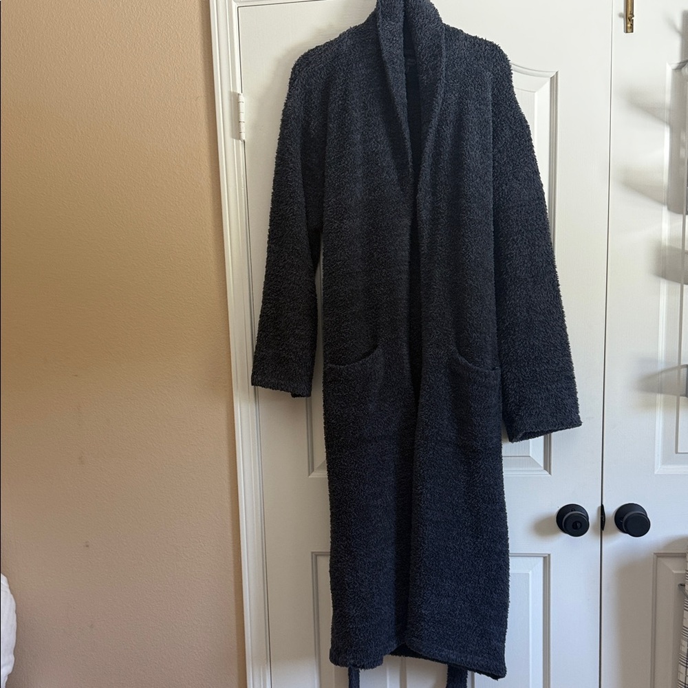 Barefoot Dreams Long Cozy Robe in Dark Charcoal